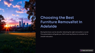 Furniture Removalist Adelaide