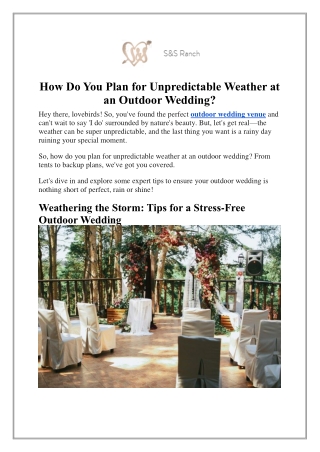 How Do You Plan for Unpredictable Weather at an Outdoor Wedding