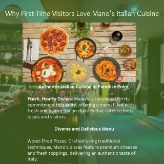 Why First-Time Visitors Love Mano’s Italian Cuisine