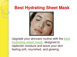 Best Hydrating Sheet Mask
