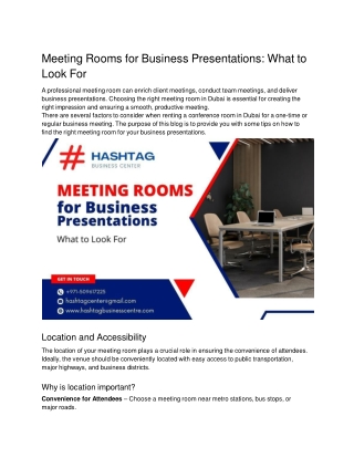 Meeting Rooms for Business Presentations_ What to Look For