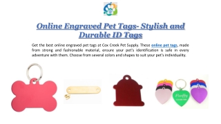 Online Engraved Pet Tags- Stylish and Durable ID Tags