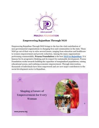 Leading NGO in Rajasthan for Empowering Women
