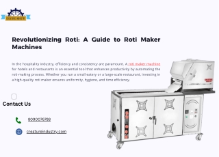 Best Roti Maker Machine for Hotels & Restaurants | High-Quality & Efficient