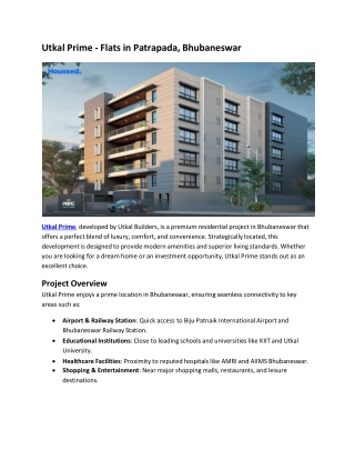 Utkal Prime - Flats in Patrapada, Bhubaneswar