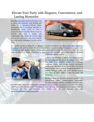 Elevate Your Party with Elegance, Convenience, and Lasting Memories