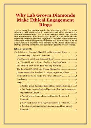 Why Lab Grown Diamonds Make Ethical Engagement Rings