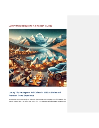 Luxury trip packages to Adi Kailash in 2025