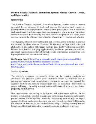 Position Velocity Feedback Transmitter Systems Market
