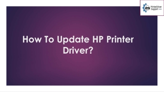 How To Update HP Printer Driver?