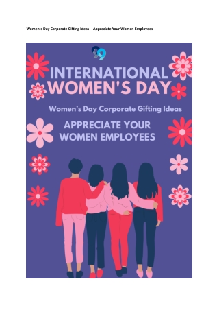 Women’s Day Corporate Gifting Ideas – Appreciate Your Women Employees
