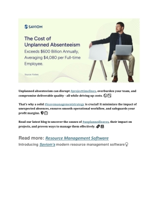 The Cost of Unplanned Absenteeism slideserve