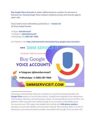 Worldwide Top Place To Buy Google Voice Accounts (USA Voice Number)