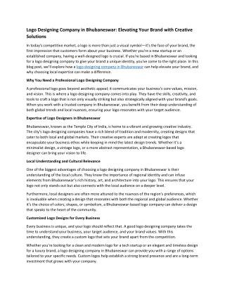 Logo designing company in Bhubaneswar