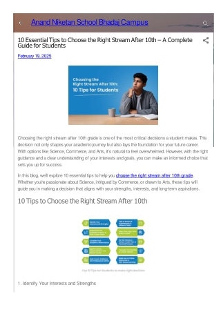 Choosing the Right Stream After 10th: 10 Tips for Students