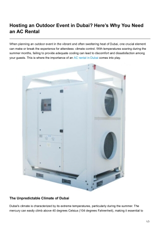 Hosting an Outdoor Event in Dubai Heres Why You Need an AC Rental