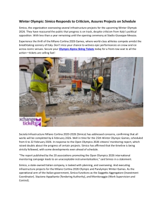 Simico Responds to Criticism, Assures Projects on Schedule