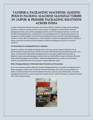 Tanishka Packaging Machine1