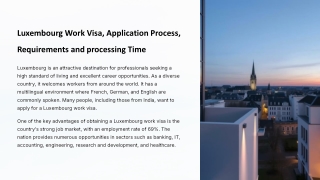 Luxembourg Work Visa, Application Process, Requirements and processing Time