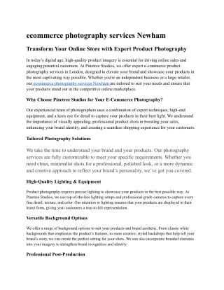 ecommerce photography services Newham