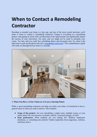 When to Contact a Remodeling Contractor.docx