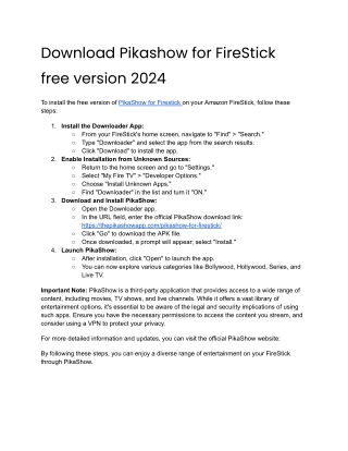 Pikashow for firestick