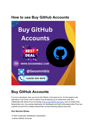 High Quality Service Buy GitHub Accounts