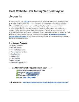Buy Verified PayPal Accounts