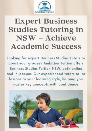 Expert Business Studies Tutoring NSW  Online Business Studies Tutor