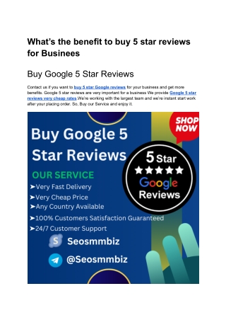 High Quality Service Buy Google 5 Star Reviews