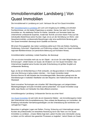 Immobilienmakler Landsberg _ Von Quast Immobilien