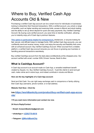 Where to Buy, Verified Cash App Accounts Old & New