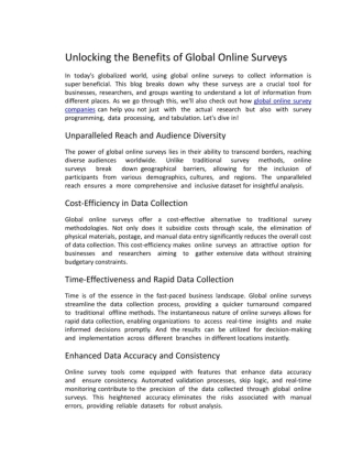 Global Online Survey Companies