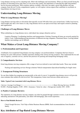 “What Makes a Great Long-Distance Moving Company?”
