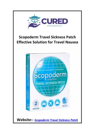 Scopoderm Travel Sickness Patch Effective Solution for Travel Nausea