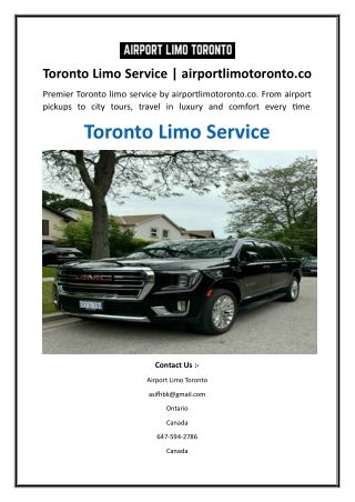 Toronto Limo Service  airportlimotoronto.co