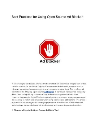 Ad Blocker: World's #1 FREE , Open Source AdBlock