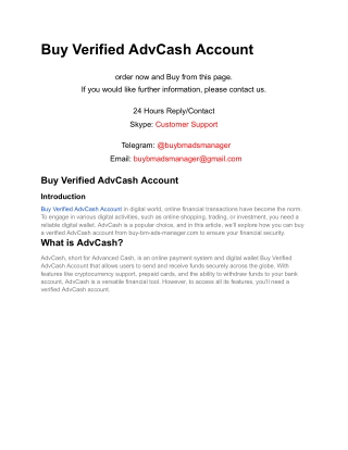 Buy Verified AdvCash Account__BM