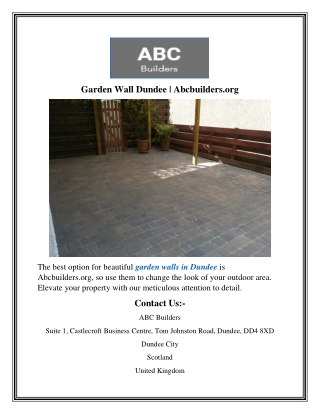 Garden Wall Dundee  Abcbuilders.org