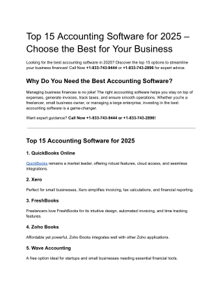 Top 15 Accounting Software for 2025 – Choose the Best for Your Business