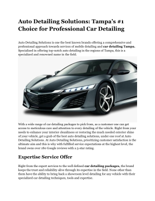 Mobile detailing