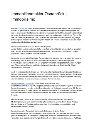Immobilienmakler Osnabrück _ Immobilisimo