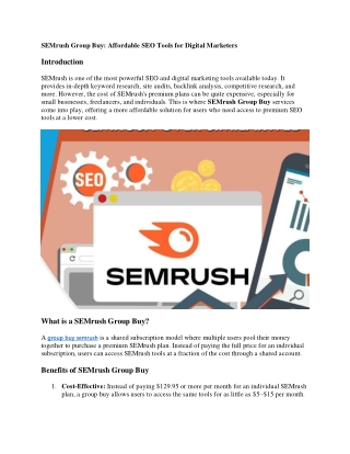 semrush group buy