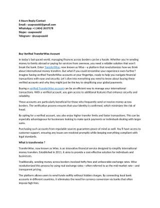 How to Buy Verified TransferWise Account  — TOP Places in 2025