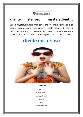cliente misterioso  mysteryclient.it