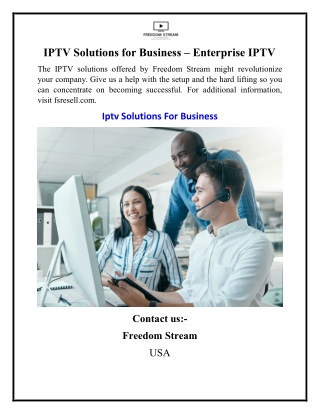 IPTV Solutions for Business – Enterprise IPTV
