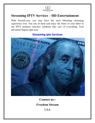 Streaming IPTV Services – HD Entertainment