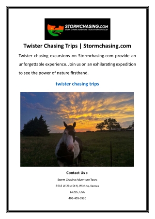 Twister Chasing Trips | Stormchasing.com