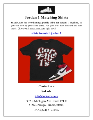 Jordan 1 Matching Shirts