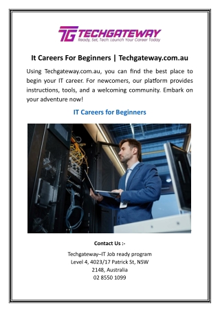 It Careers For Beginners | Techgateway.com.au